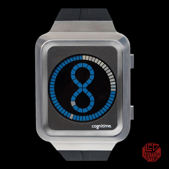 COGNITIME: CLASSIC, Cool LCD/LED Watch - SILVER/BLUE