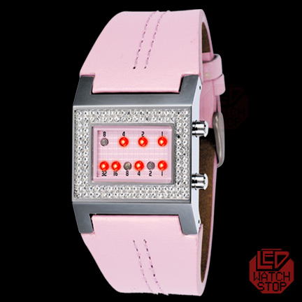 Binary LED Watch, KERALA TRANCE - Ladies - Pink