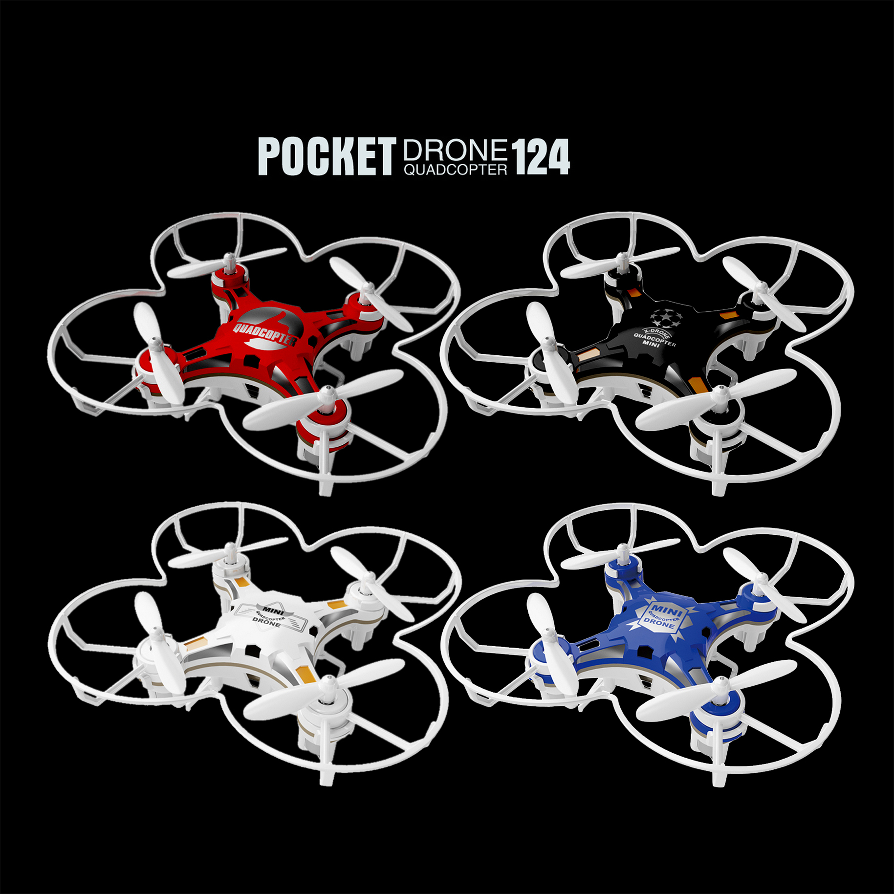 Pocket Drone: 6axis Gyro Quadcopter w/ Switchable Controller