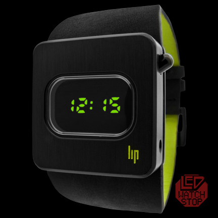 LIP DIODE, Retro 70s Style LED Watch - Green/Black