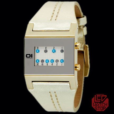 Binary LED Watch, KERALA TRANCE - Ladies - Gold
