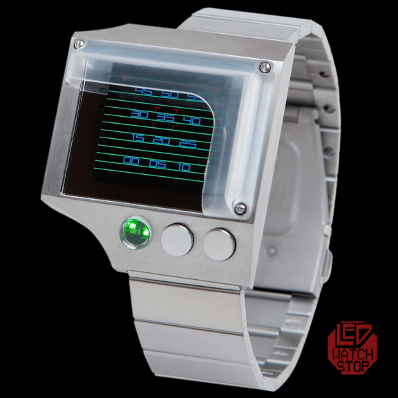 SCOPE 2 - White/Green Unique Japanese LED Watch
