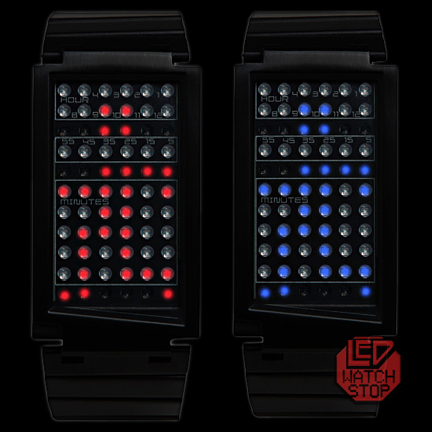 DUAL TOUCH - Unique Japanese LED Watch - BKML RD/BL